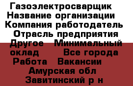 Газоэлектросварщик › Название организации ­ Компания-работодатель › Отрасль предприятия ­ Другое › Минимальный оклад ­ 1 - Все города Работа » Вакансии   . Амурская обл.,Завитинский р-н